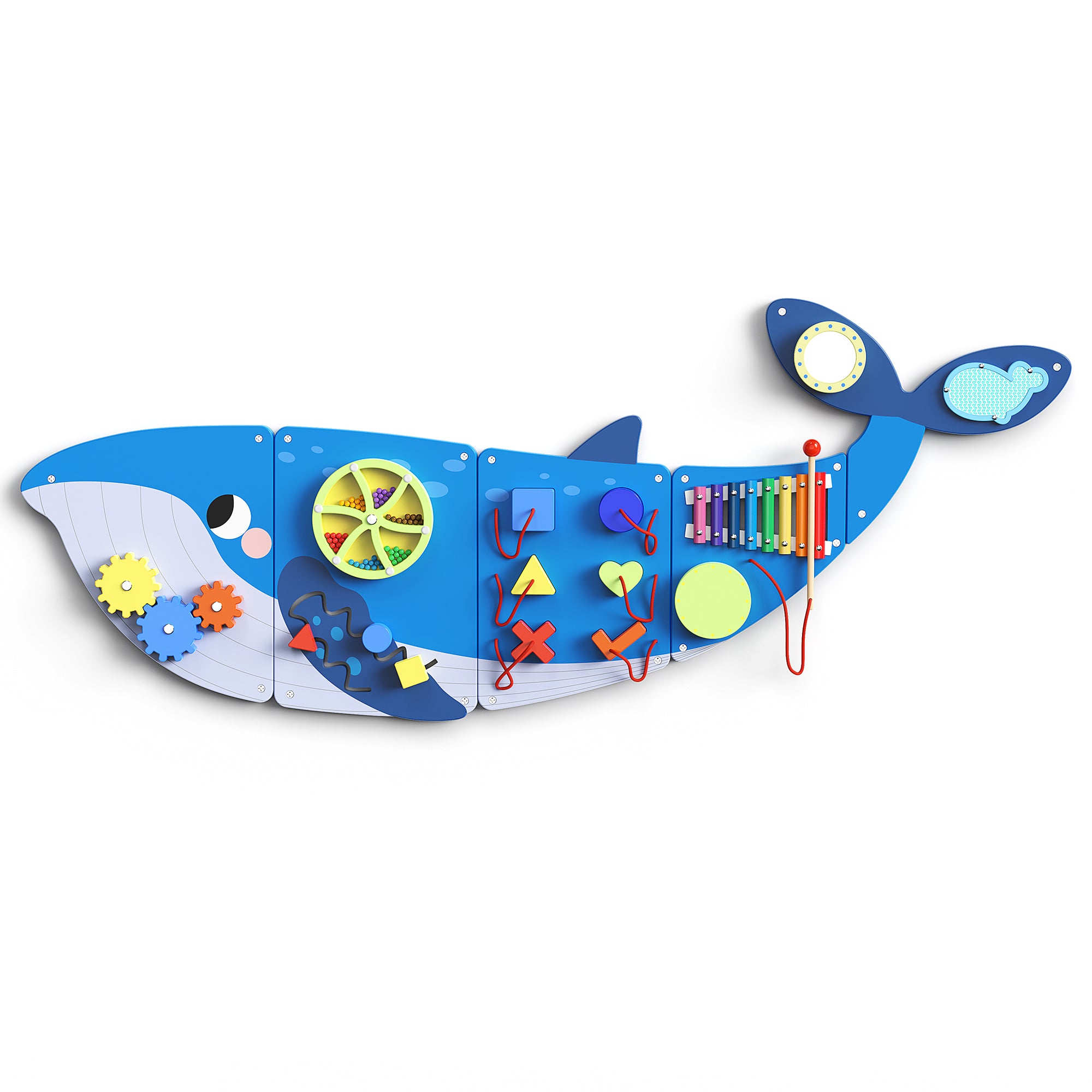 Giggle- BlueWood® Busy Board *Baleine bleue