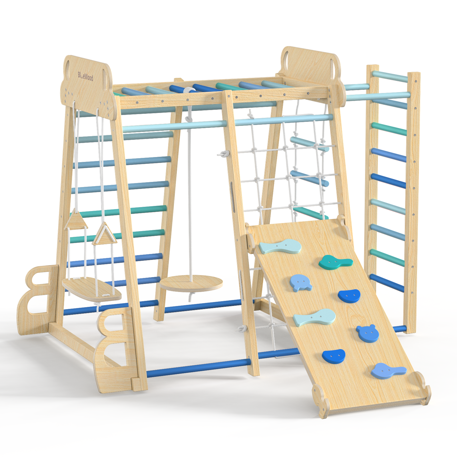 Safari- BlueWood® Indoor Jungle Gym *Gradient Blue