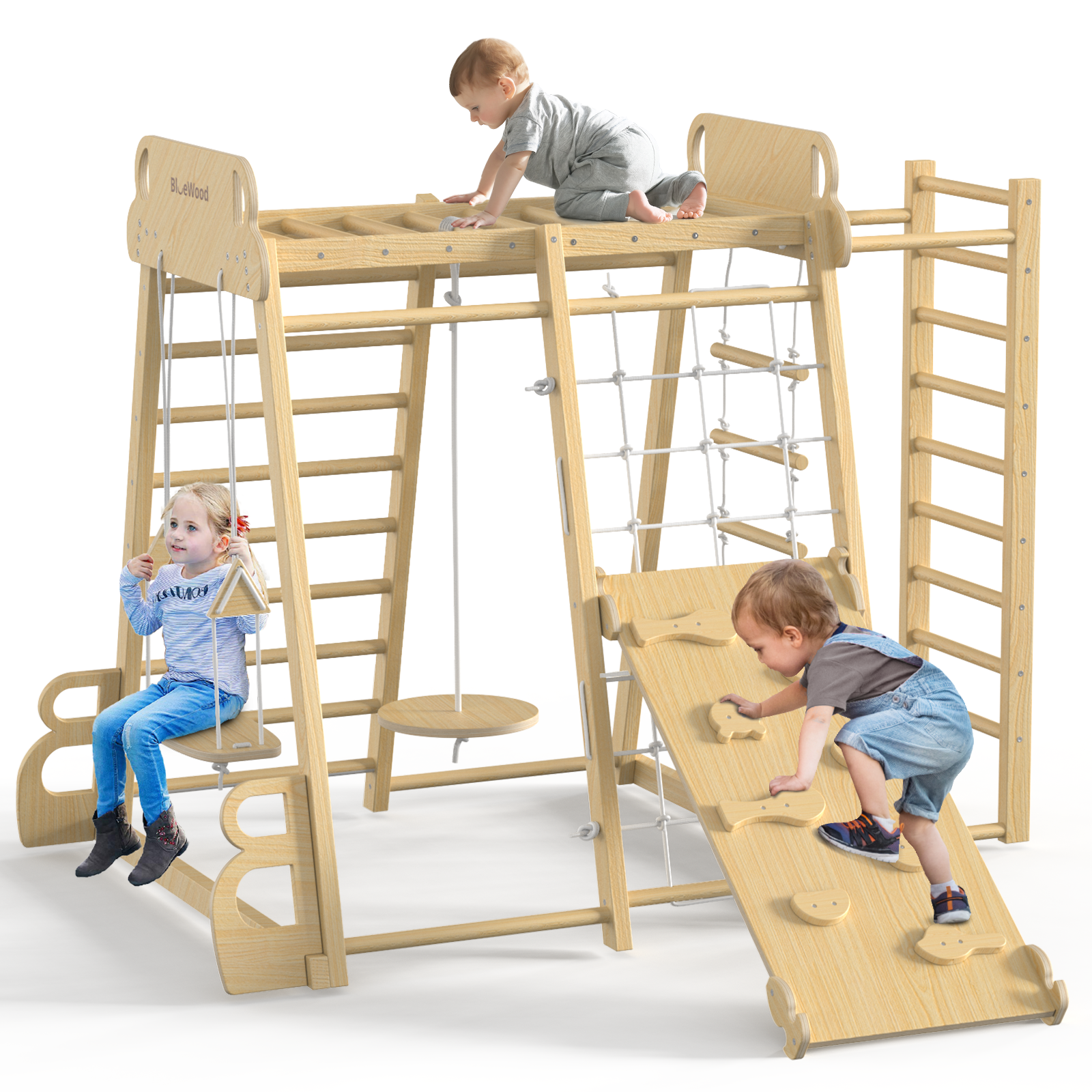 Safari- BlueWood® Indoor Jungle Gym *Natural Wood