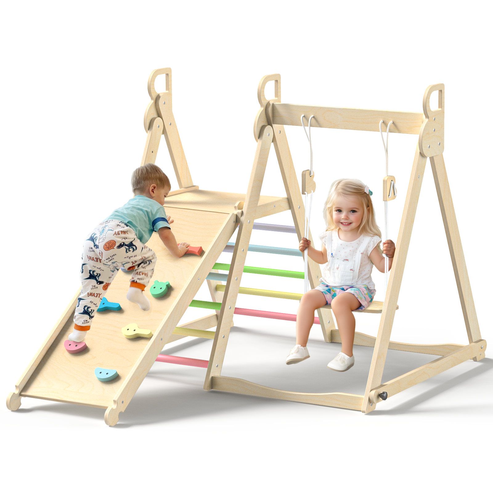 Whoop- BlueWood® Indoor Jungle Gym Playset *Rainbow 