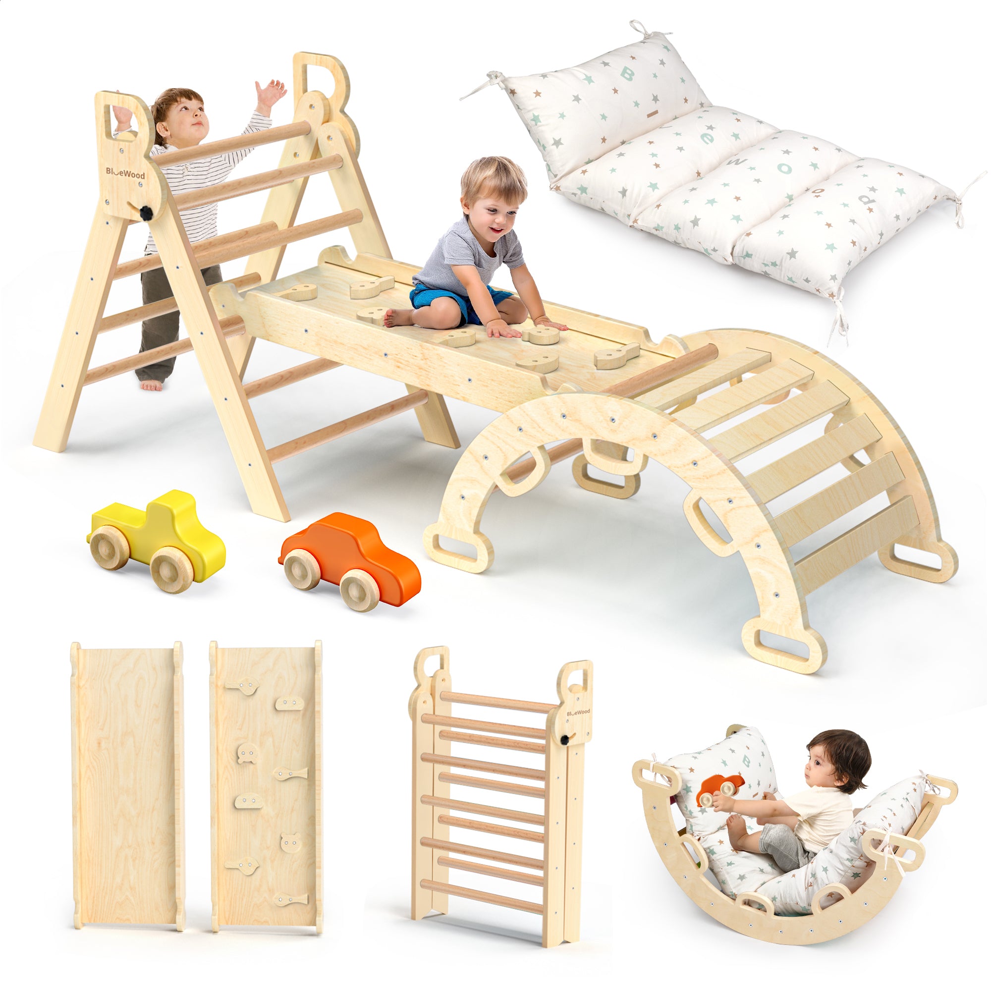 Aurora- BlueWood® 2024 Ensemble de triangles Pikler *Dégradé de bleu