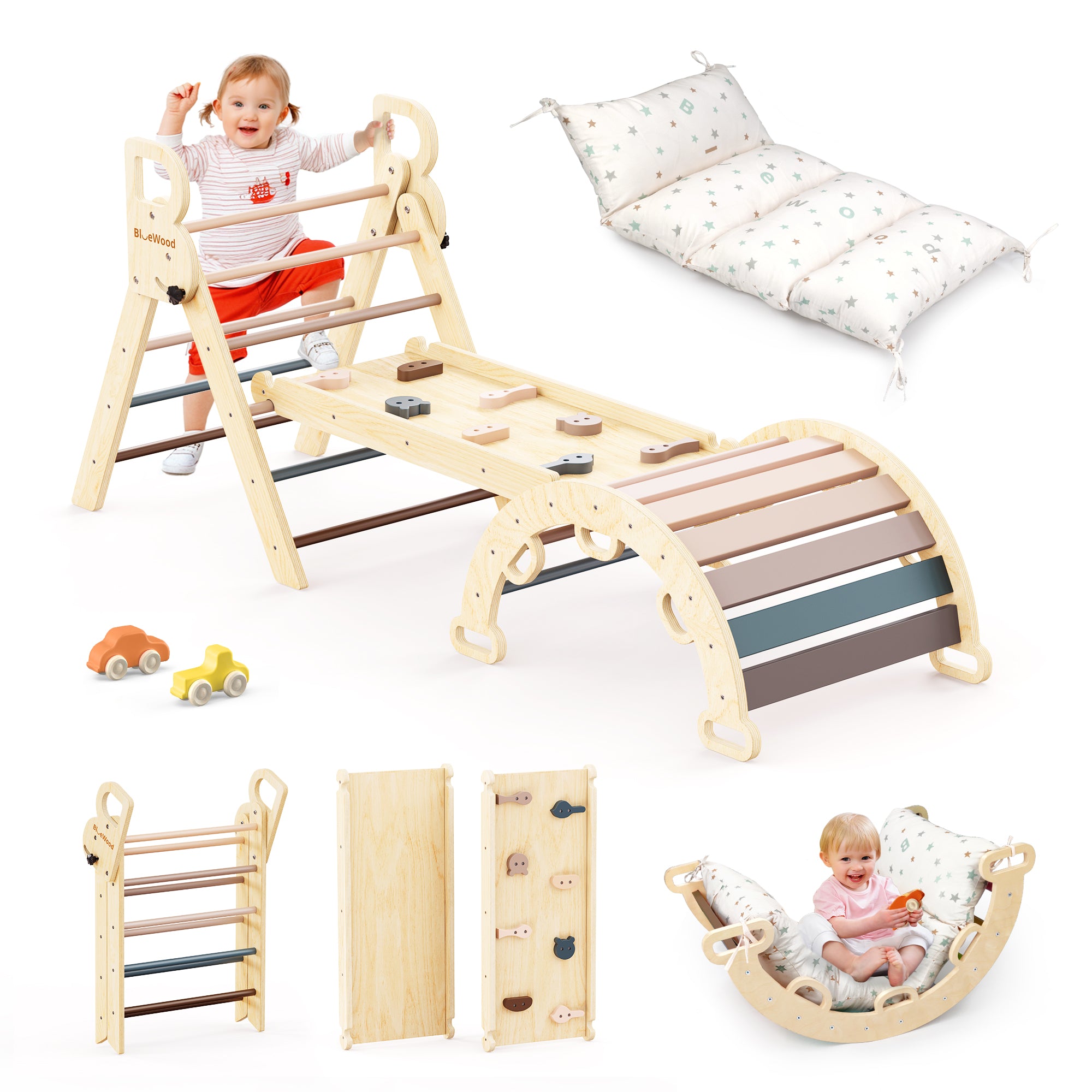 Juego de triángulos Pikler Aurora- BlueWood® 2024 *Azul degradado