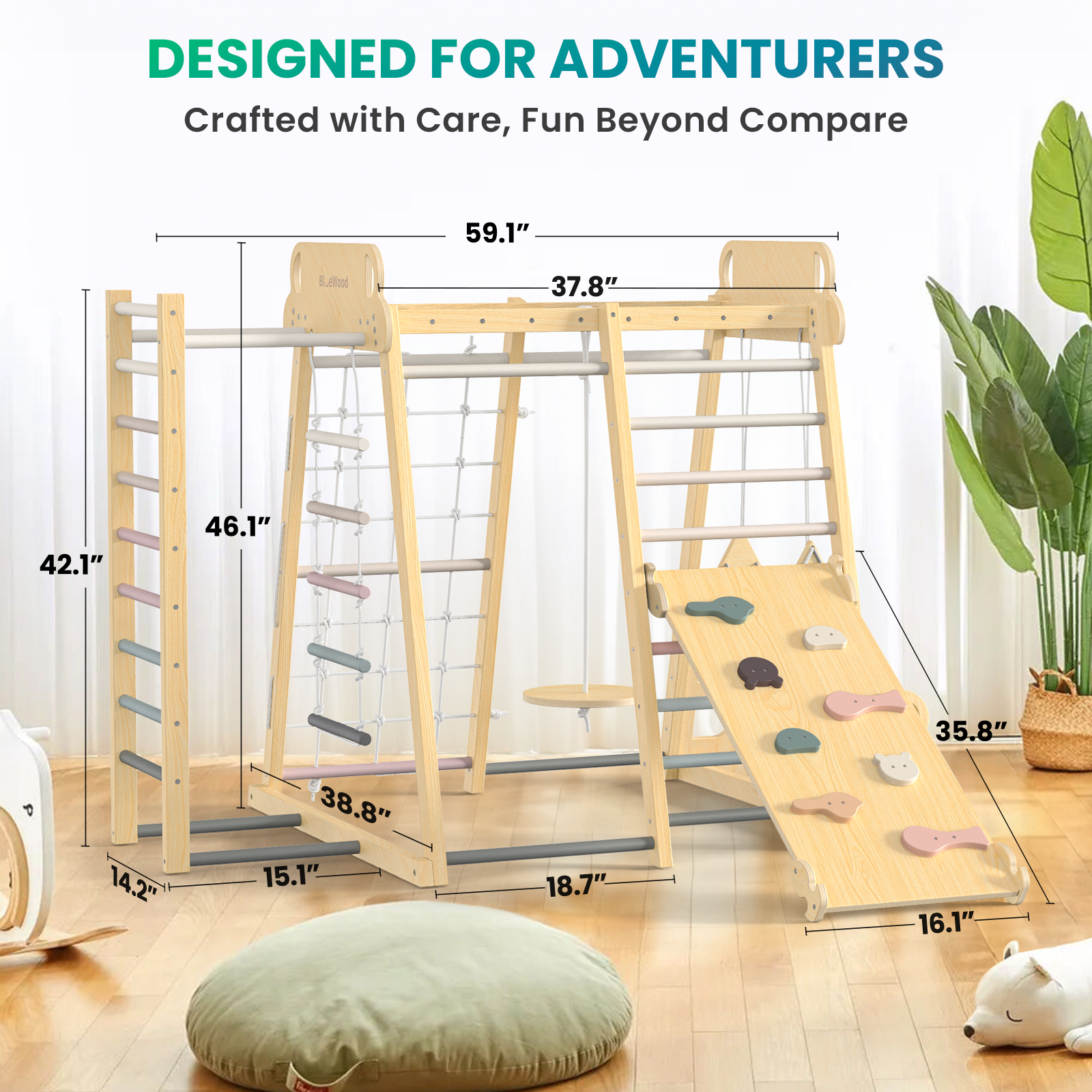 Safari- BlueWood® Indoor Jungle Gym *Morandi