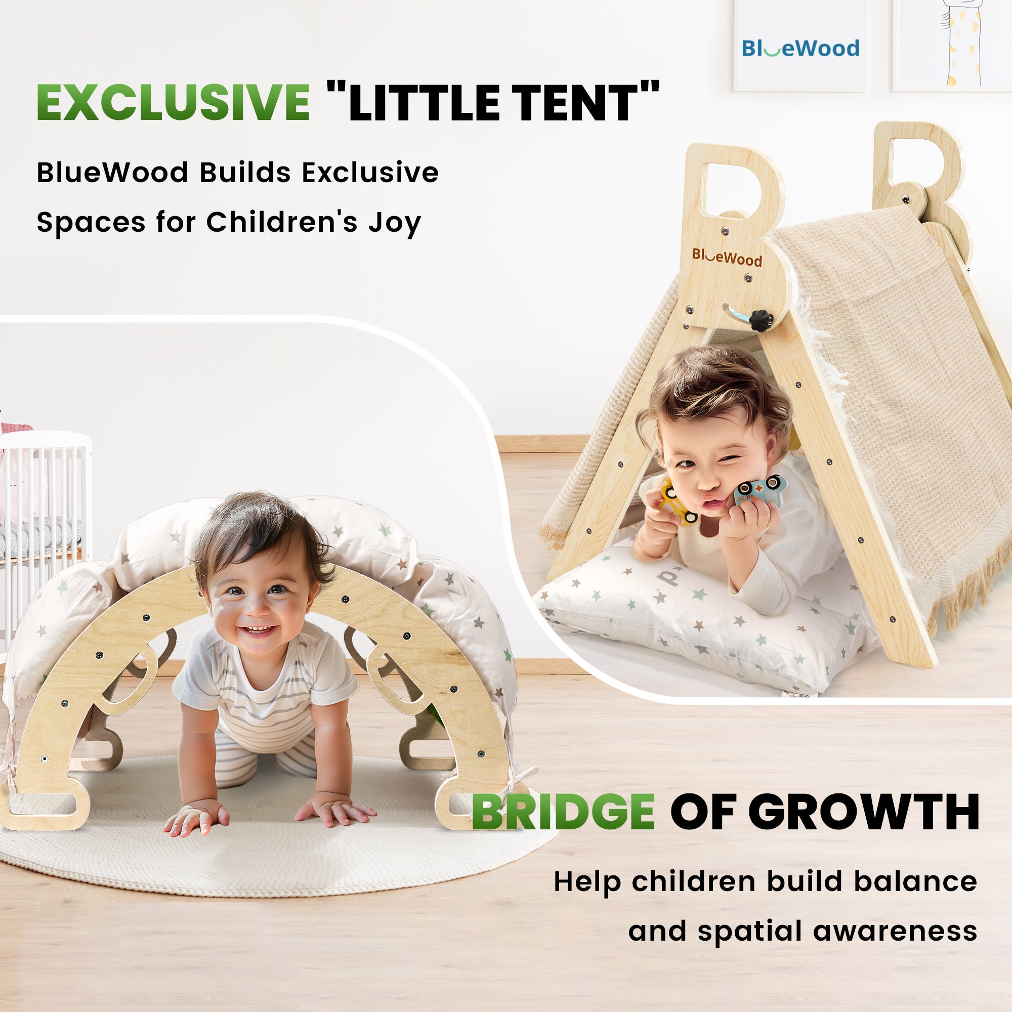 Juego de triángulos Pikler Aurora- BlueWood® 2024 *Azul degradado