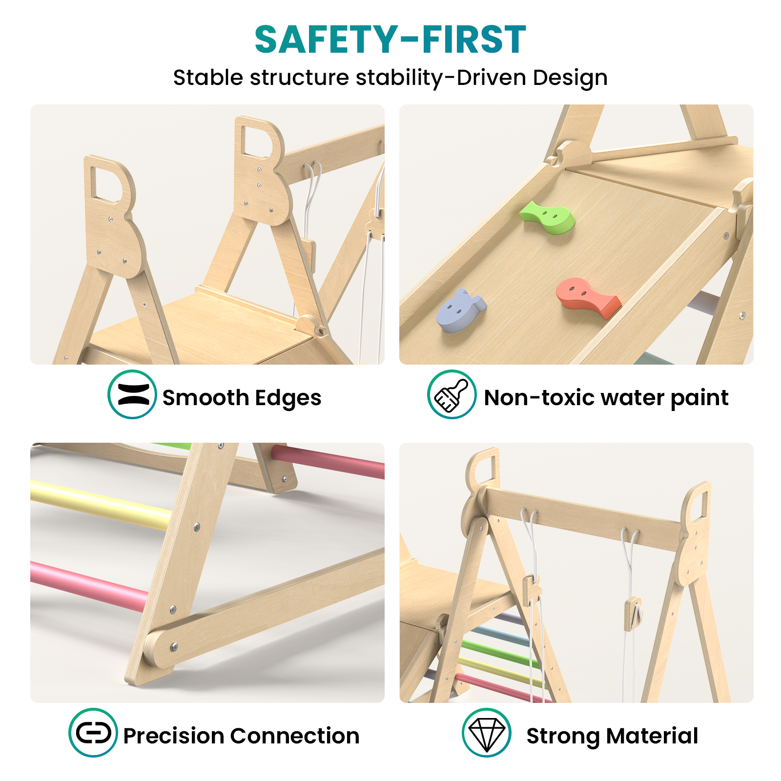 Whoop- BlueWood® Indoor Jungle Gym Playset *Rainbow 