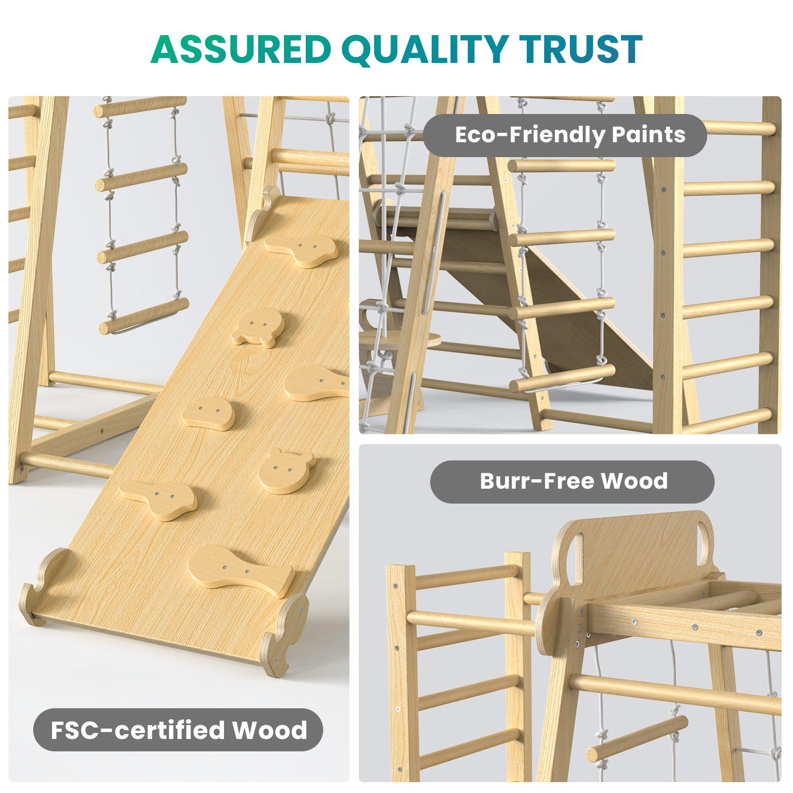 Safari- BlueWood® Indoor Jungle Gym *Natural Wood