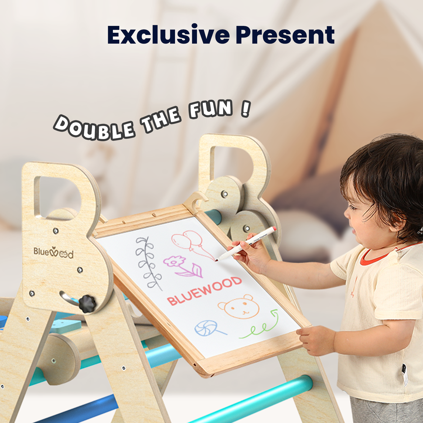 Nostalgia - Juego de triángulos Pikler clásicos BlueWood® *Azul degradado