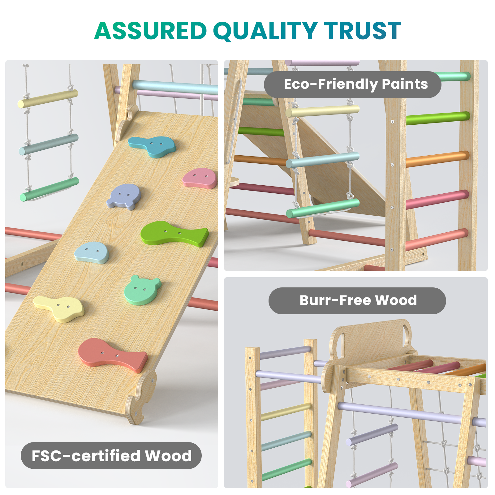 Safari- BlueWood® Indoor Jungle Gym *Rainbow