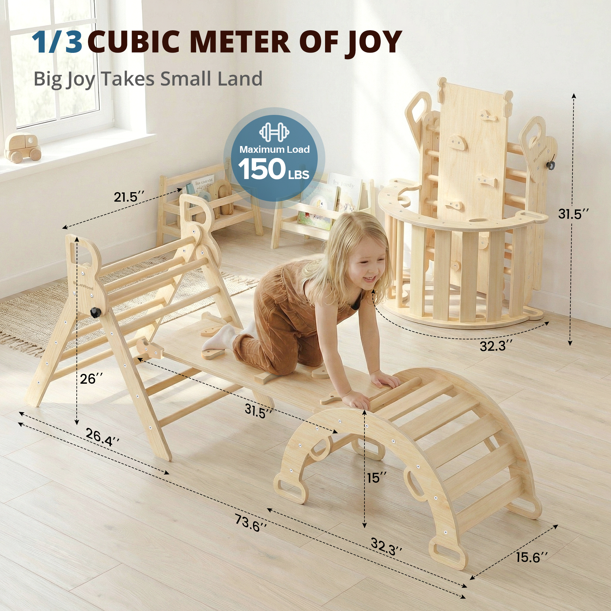 Rhythms - BlueWood® Pikler Triangle Set * Natural Wood Tones