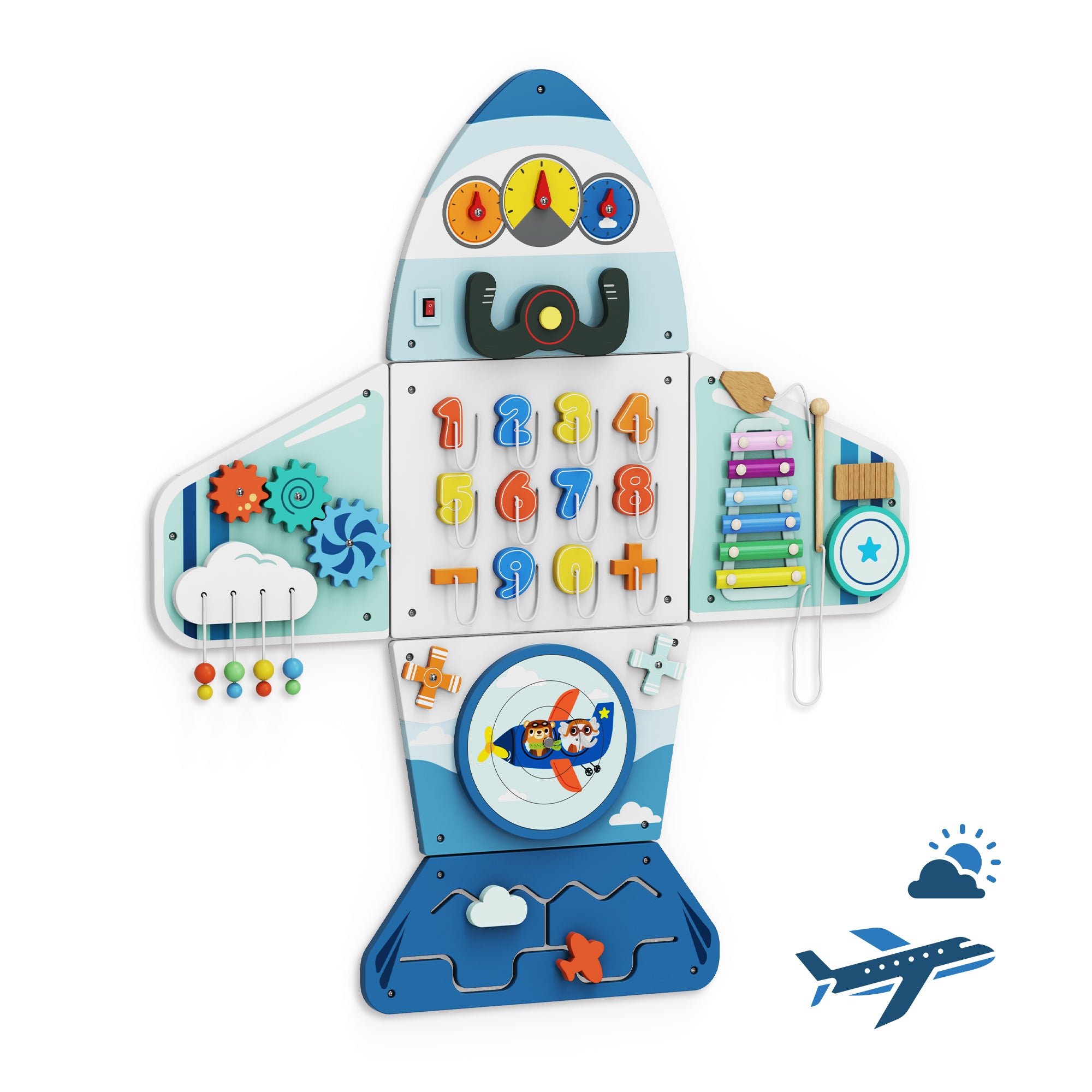 Giggle- BlueWood® Busy Board *Plane