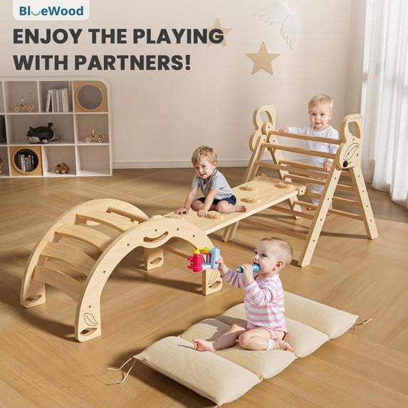 Pikler Triangle Set, Wood, 3 Piece