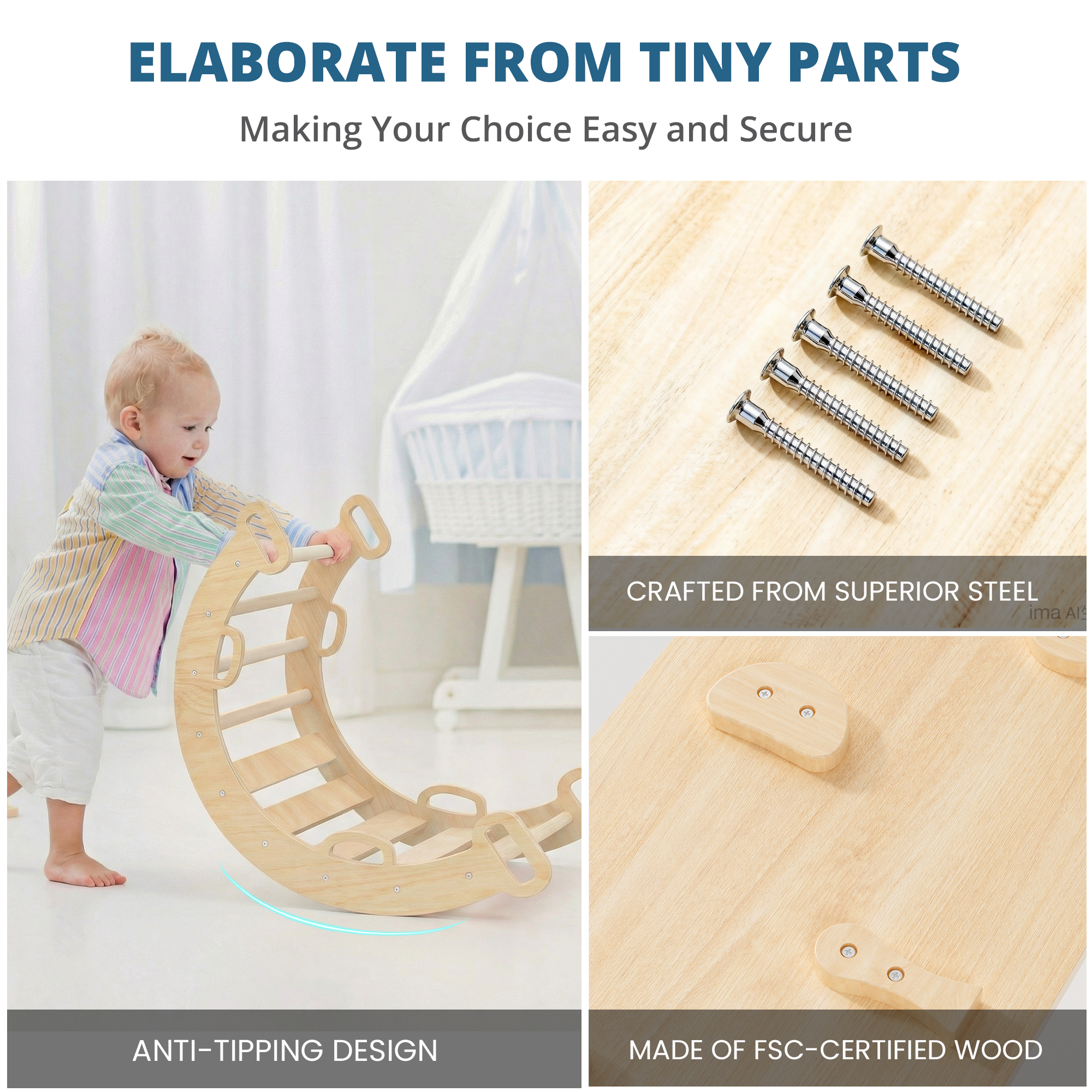 Rhythms - BlueWood® Pikler Triangle Set * Natural Wood Tones