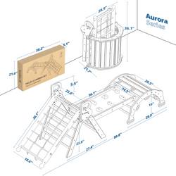 Aurora- BlueWood® 2024 Rope Ladder Pikler Triangle Set *Morandi