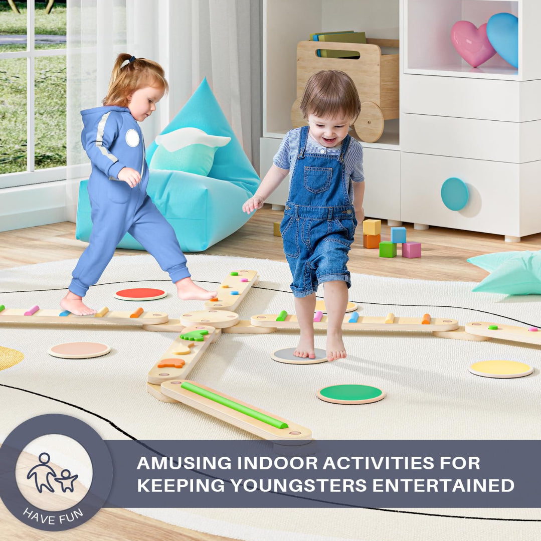 Anclaje - Viga de equilibrio BlueWood® 6 piezas *Arcoíris