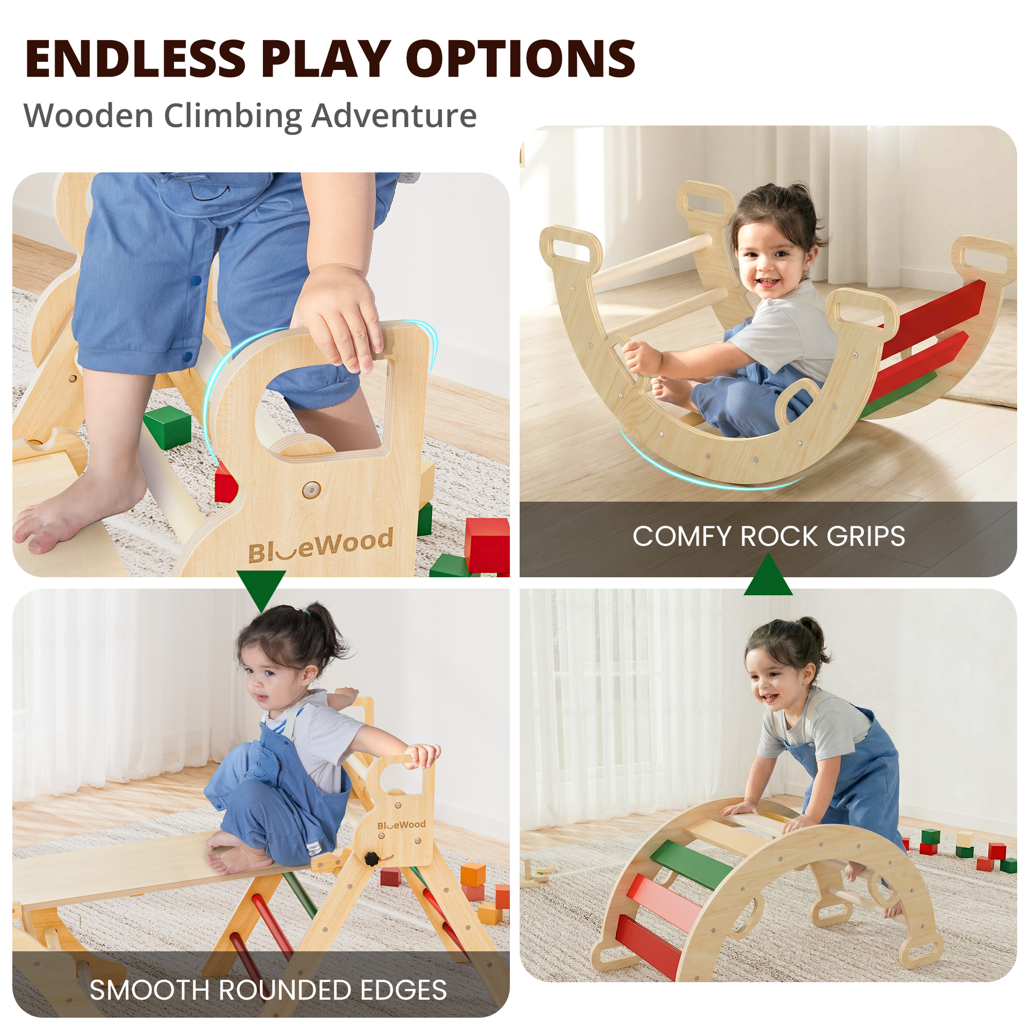 Rhythms - BlueWood® Pikler Triangle Set * 5 Color Options