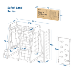 Safari Land- BlueWood® Indoor Jungle Gym *Morandi