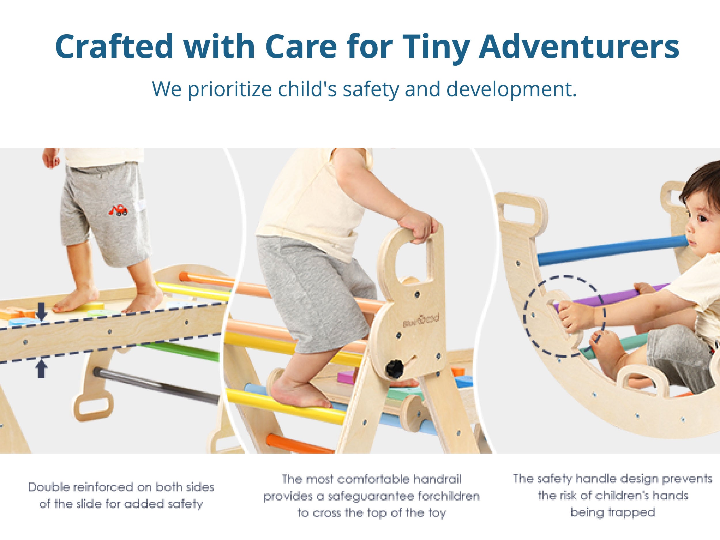 Nostalgia - Juego de triángulos Pikler clásicos BlueWood® *Arcoíris