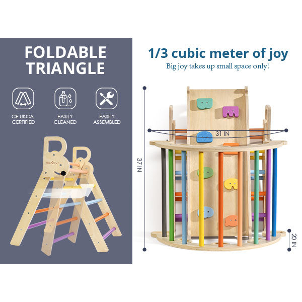 Nostalgia - Juego de triángulos Pikler clásicos BlueWood® *Arcoíris