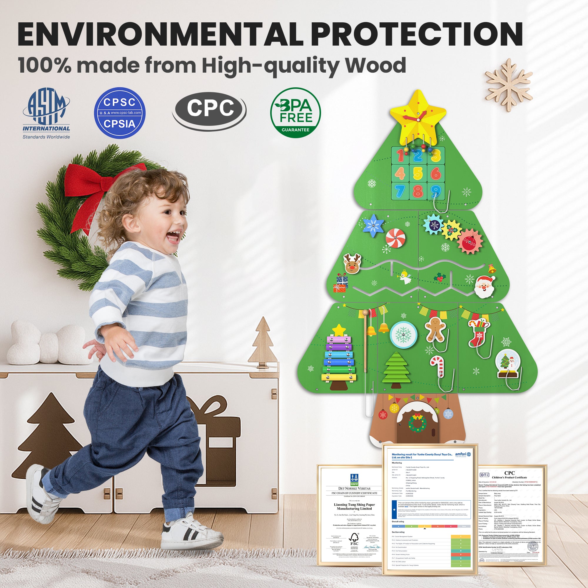 Giggle- BlueWood® Busy Board *Christmas Tree