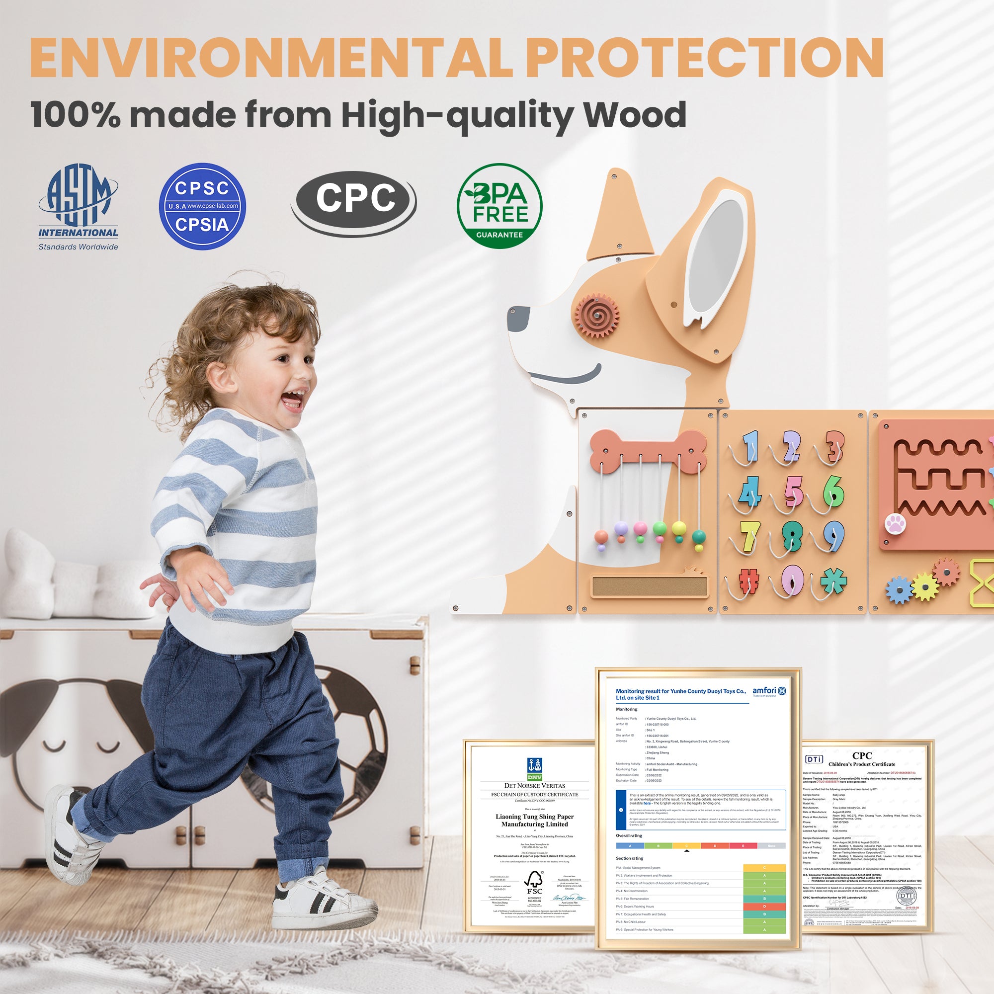 Giggle- BlueWood® Busy Board *Corgi