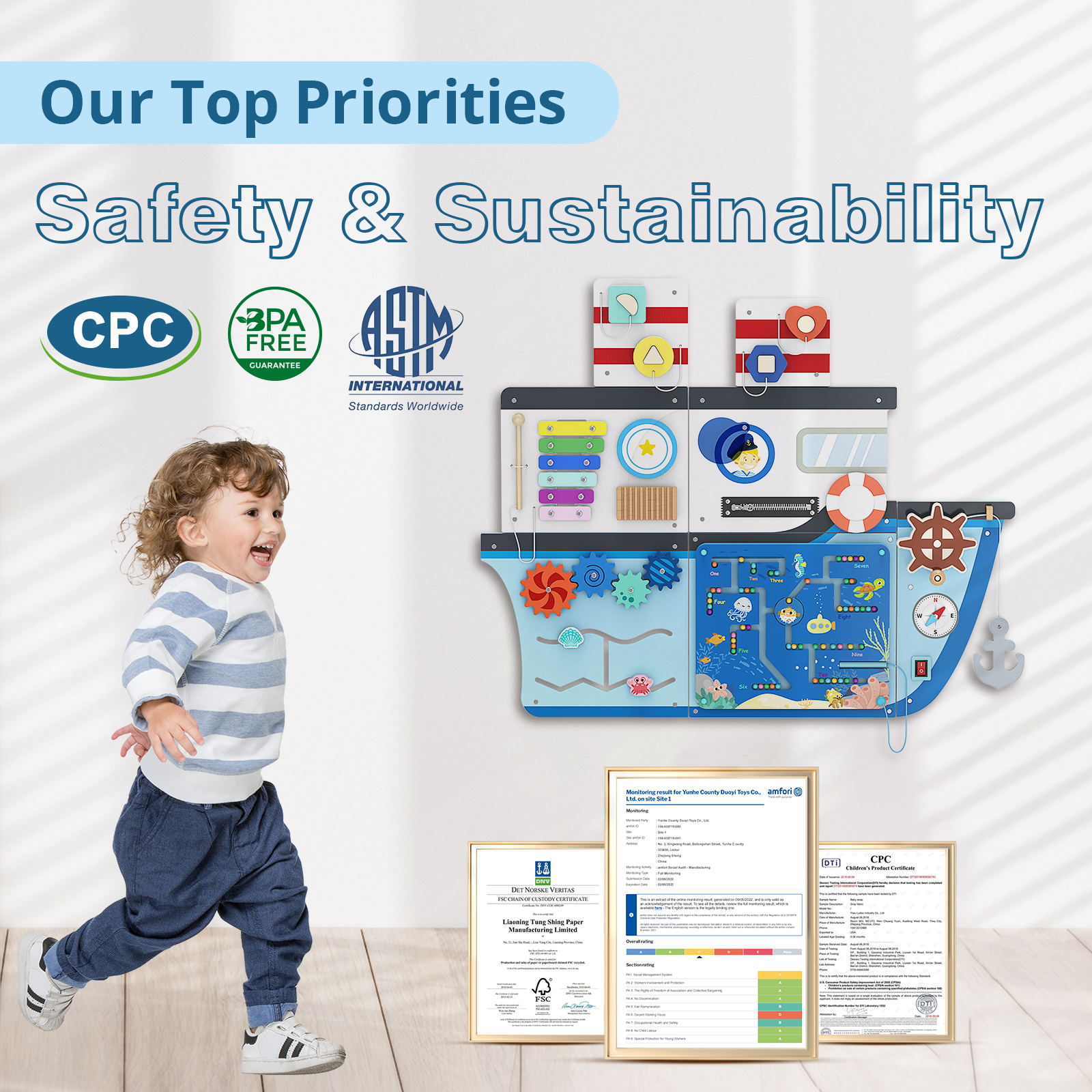 Giggle- BlueWood® Tablero de actividades *Submarino