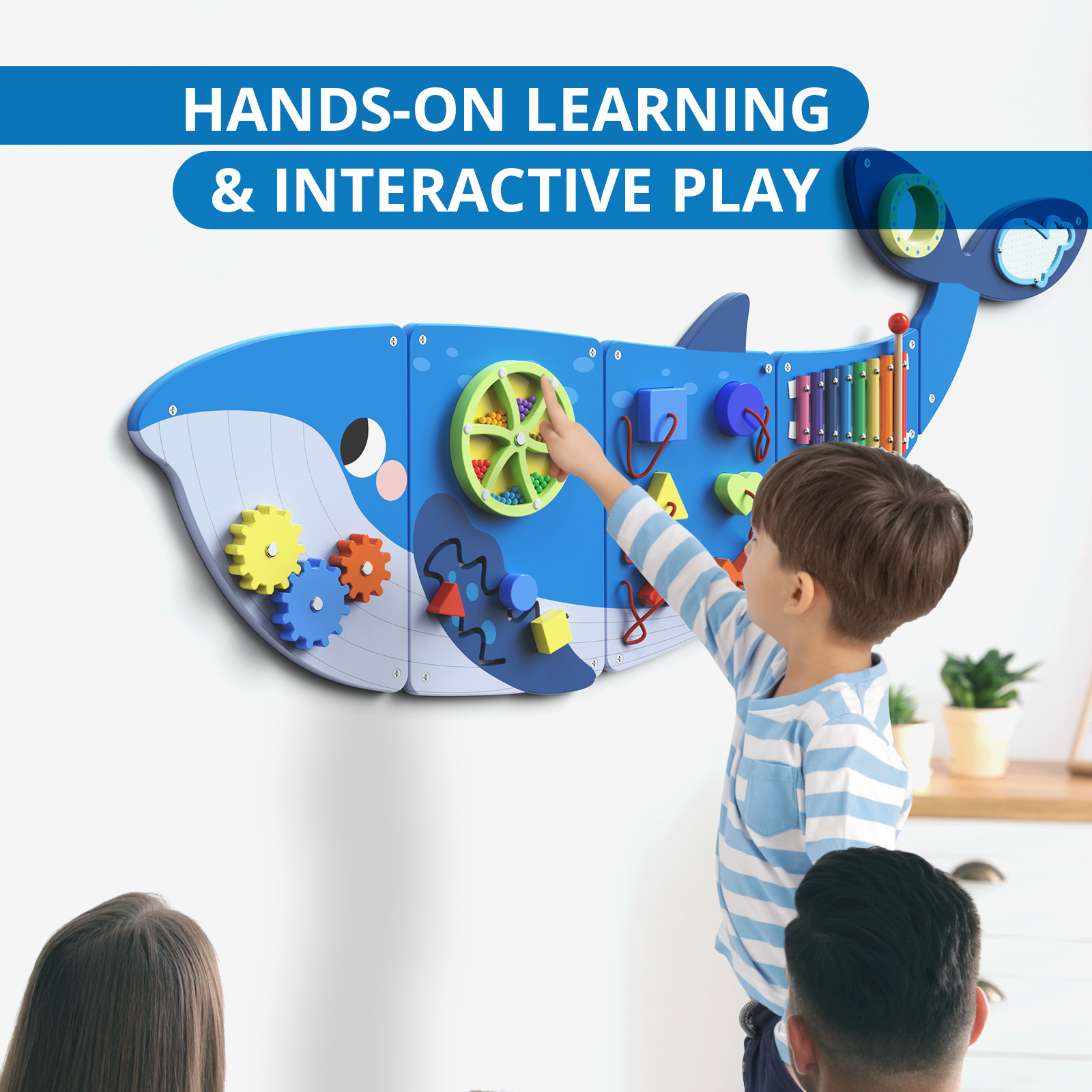 Giggle- Tablero de actividades BlueWood® *Ballena azul