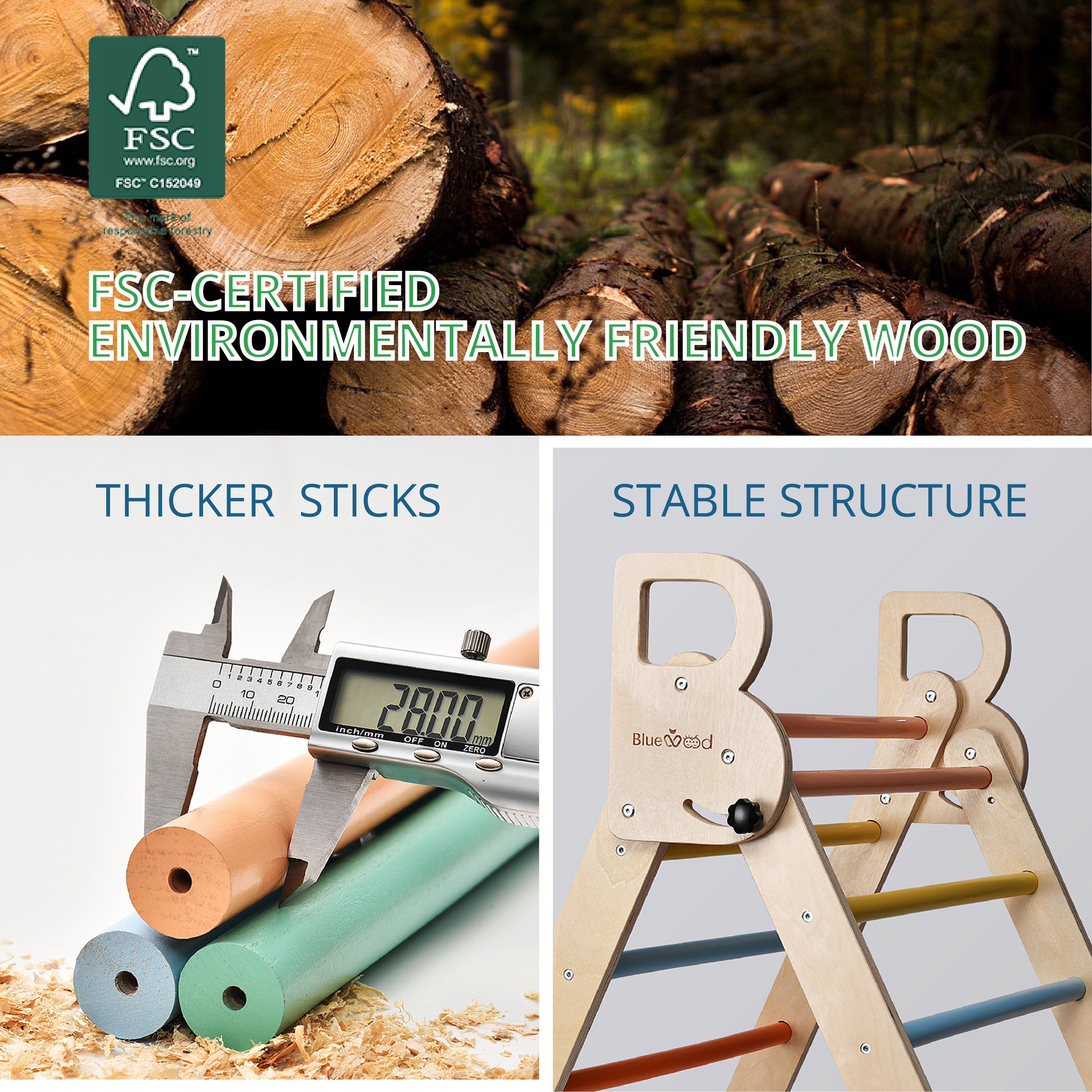 Nostalgia - Juego de triángulos Pikler clásicos BlueWood® *Arcoíris