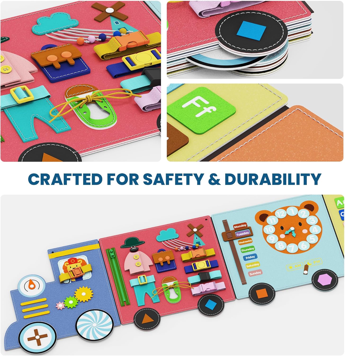 Giggle- BlueWood® Felt Busy Board Wall Panels - Train