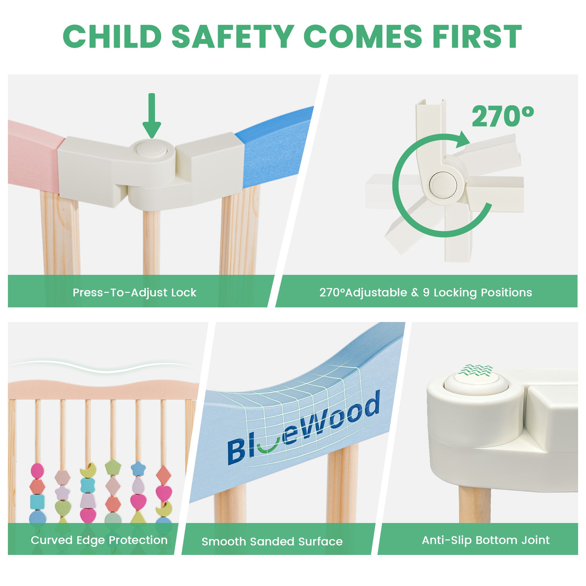 Halo - BlueWood® Baby Gate Playpen, Foldable, Baby Playpen with Sensory Board Features