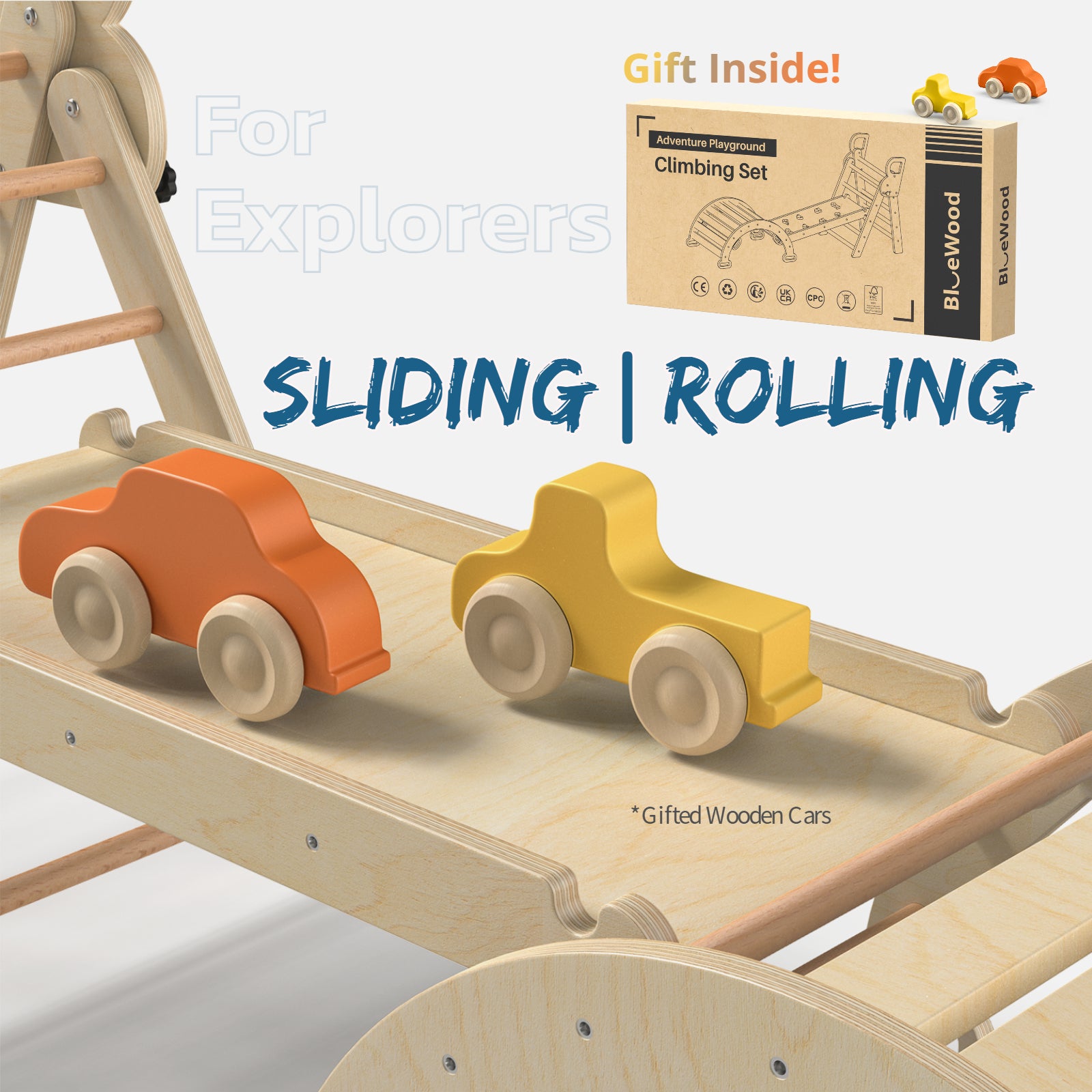 Juego de triángulos Pikler Aurora- BlueWood® 2024 *Azul degradado