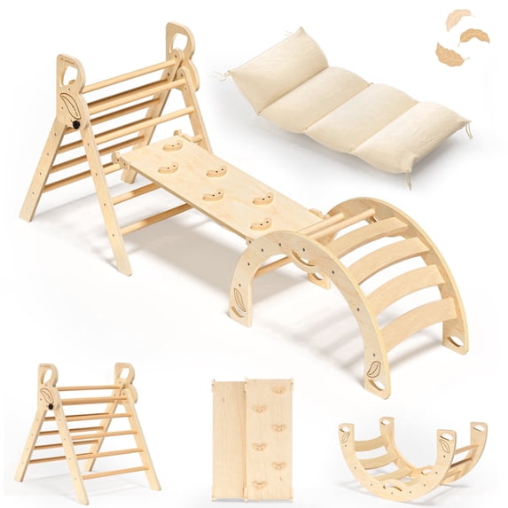 Pikler Triangle Set, Wood, 3 Piece