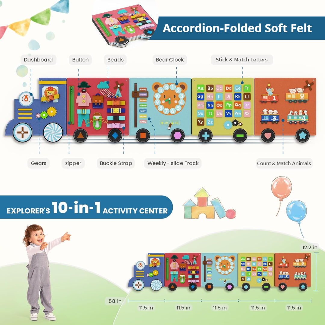 Giggle- BlueWood® Felt Busy Board Wall Panels - Train