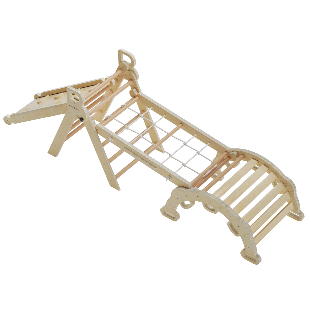 Aurora- BlueWood® Rope Ladder Pikler Triangle Set *Natural Wood Tone