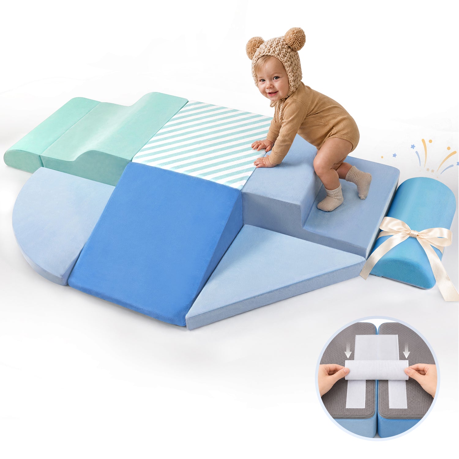 BlueWood Baby Foam Climbing Blocks | 7-Piece Soft Play Set