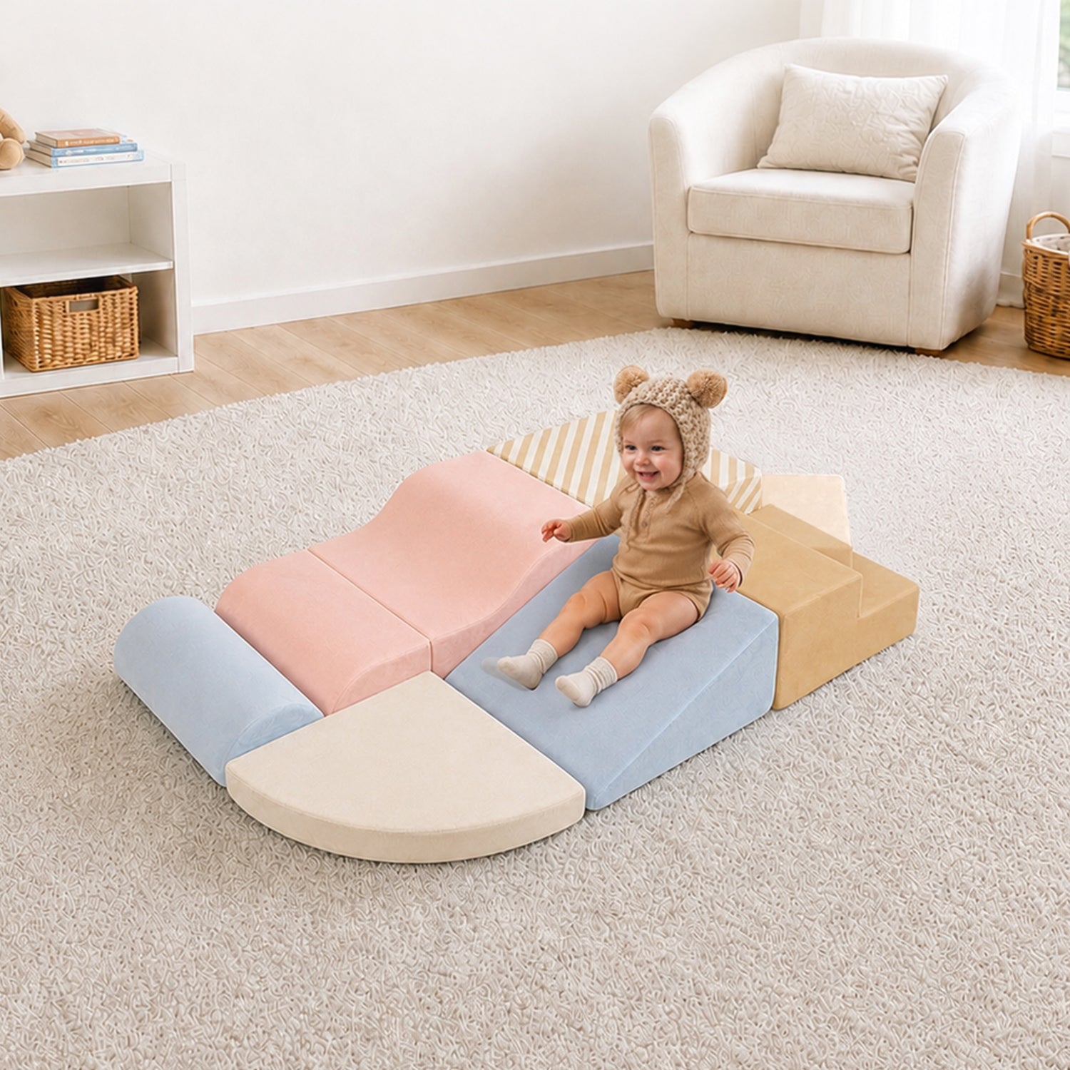 BlueWood Baby Foam Climbing Blocks | 7-Piece Soft Play Set