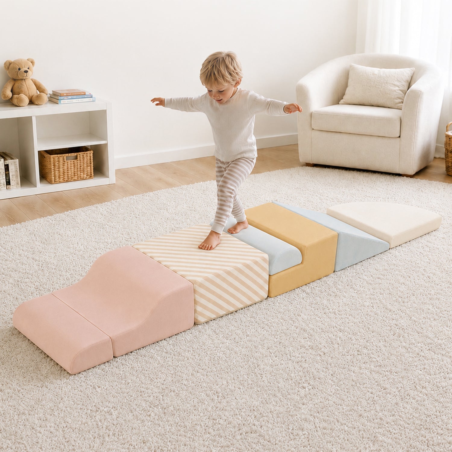 BlueWood Baby Foam Climbing Blocks | 7-Piece Soft Play Set