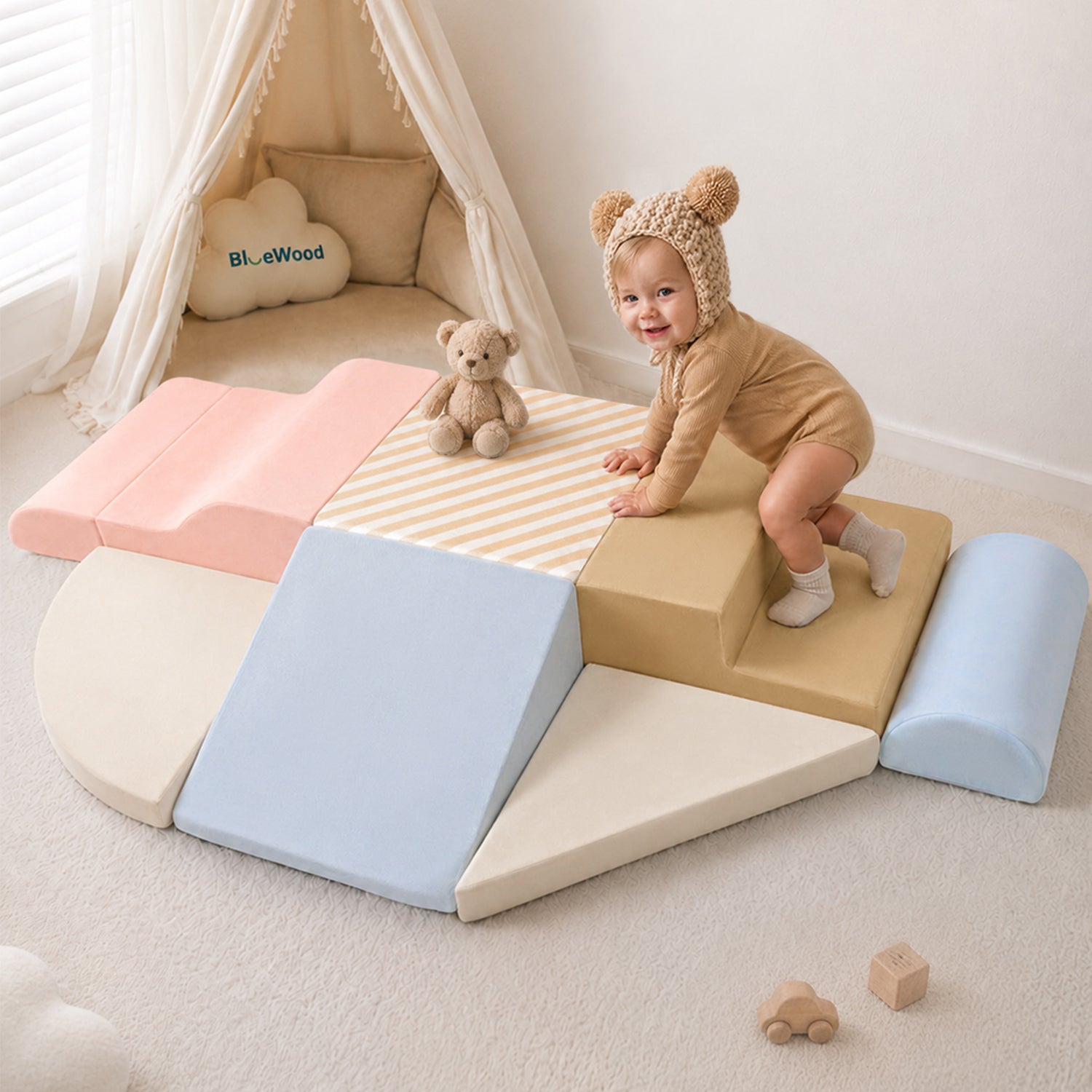 BlueWood Baby Foam Climbing Blocks | 7-Piece Soft Play Set
