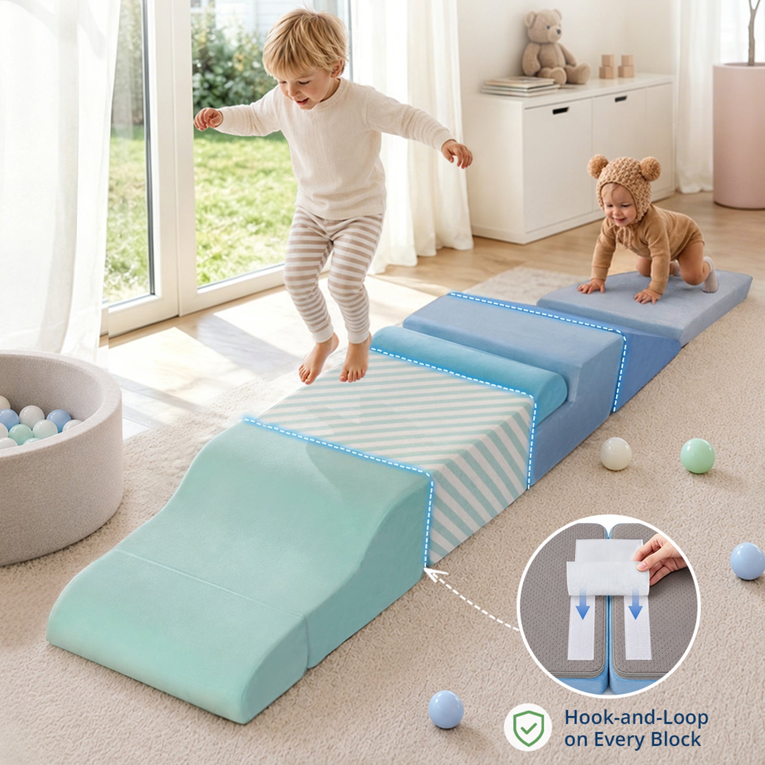 BlueWood Baby Foam Climbing Blocks | 7-Piece Soft Play Set