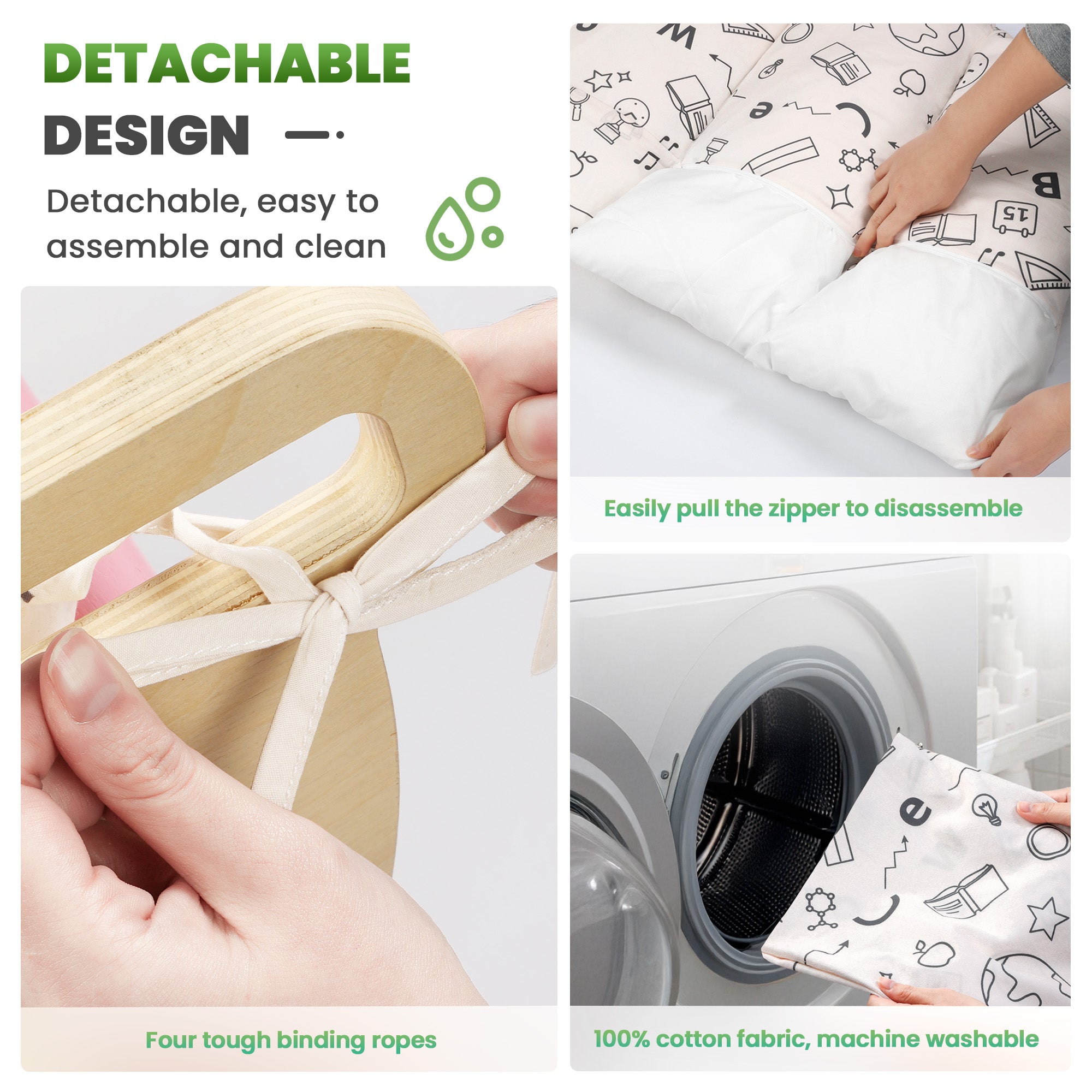 Totsicle- BlueWood® Pikler Triangle Playset with Cushion *Gray