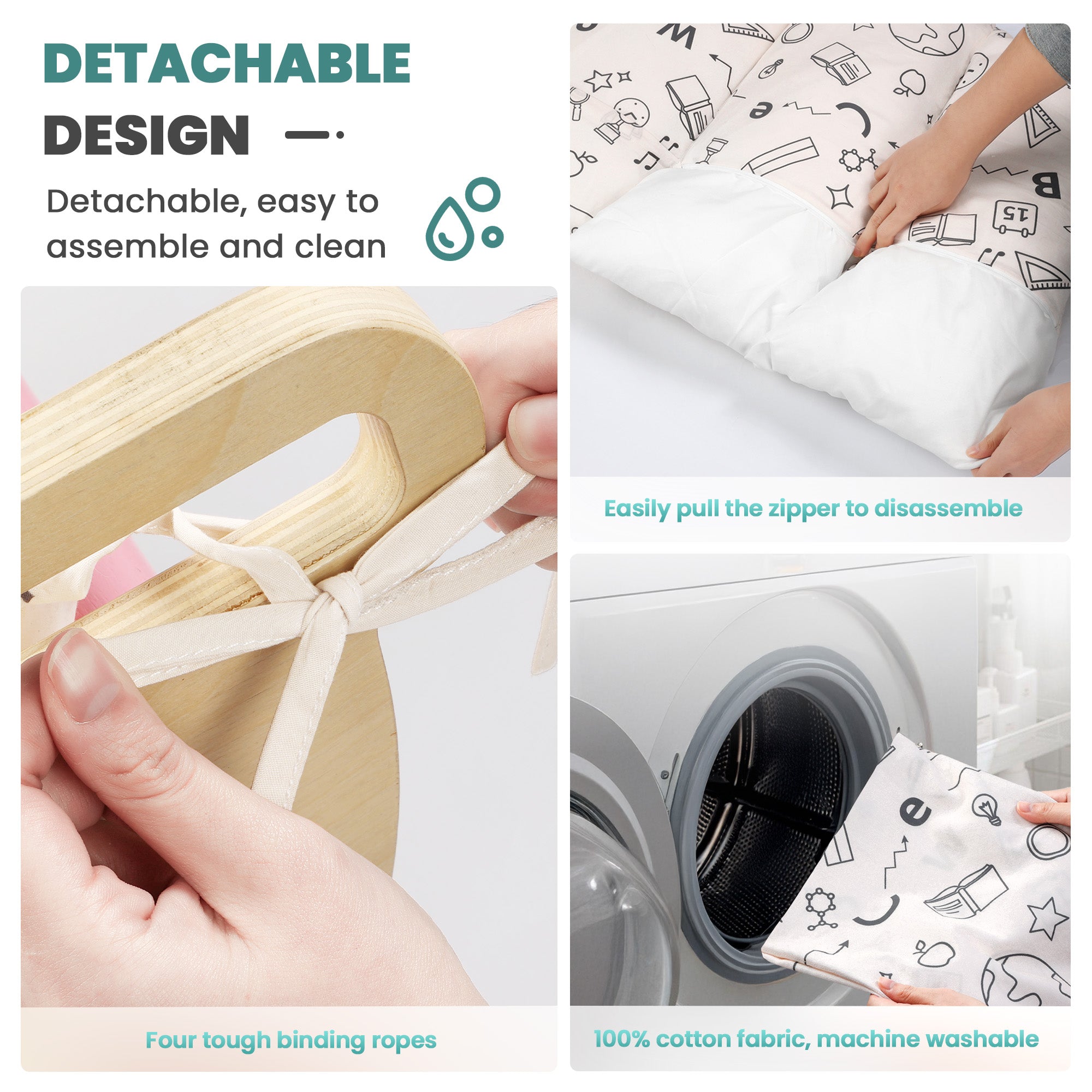 Totsicle- BlueWood® Pikler Triangle Playset with Cushion *Morandi