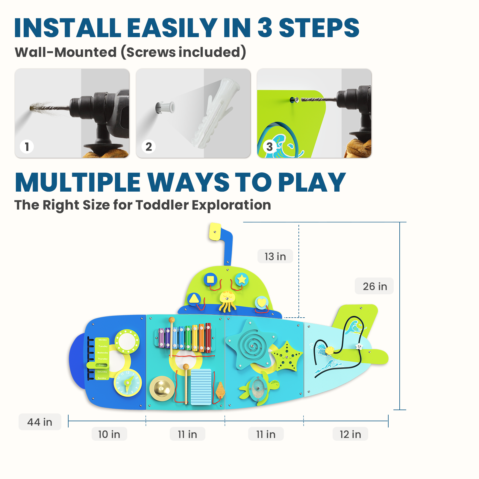 Giggle- BlueWood® Tablero de actividades *Submarino