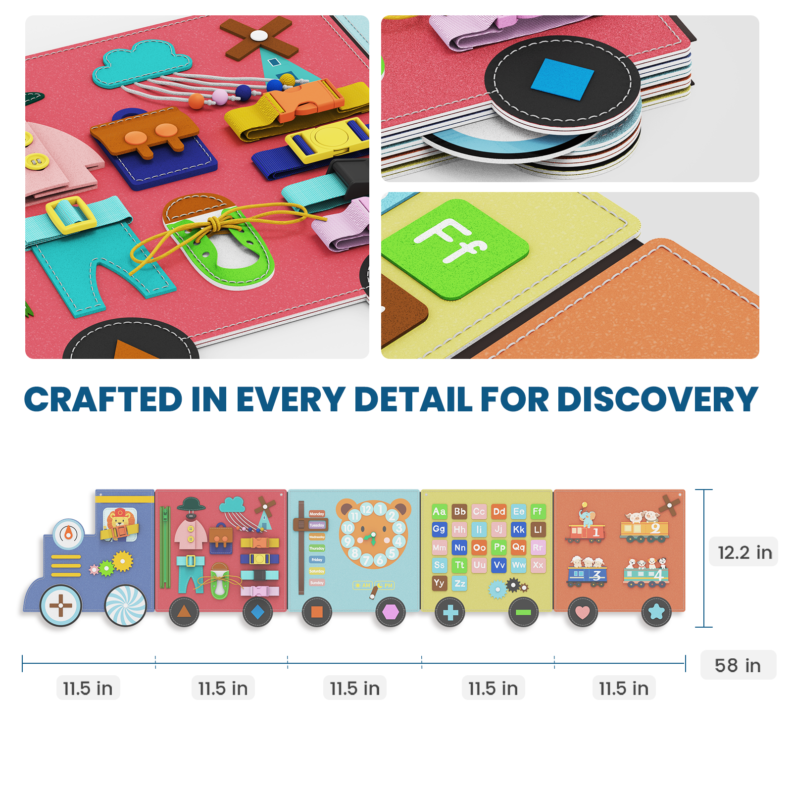 Giggle - BlueWood® Felt Busy Board Wall Panels * Train