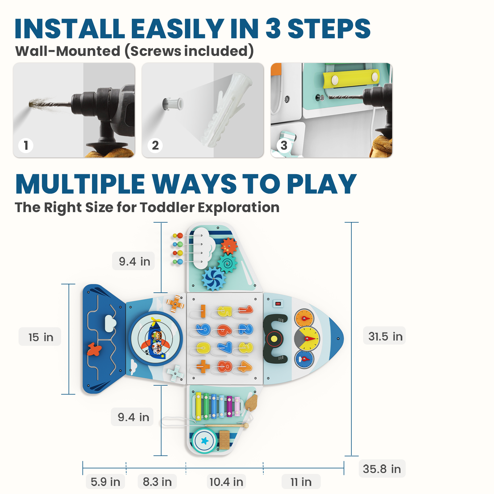 Giggle- BlueWood® Tablero de actividades *Submarino