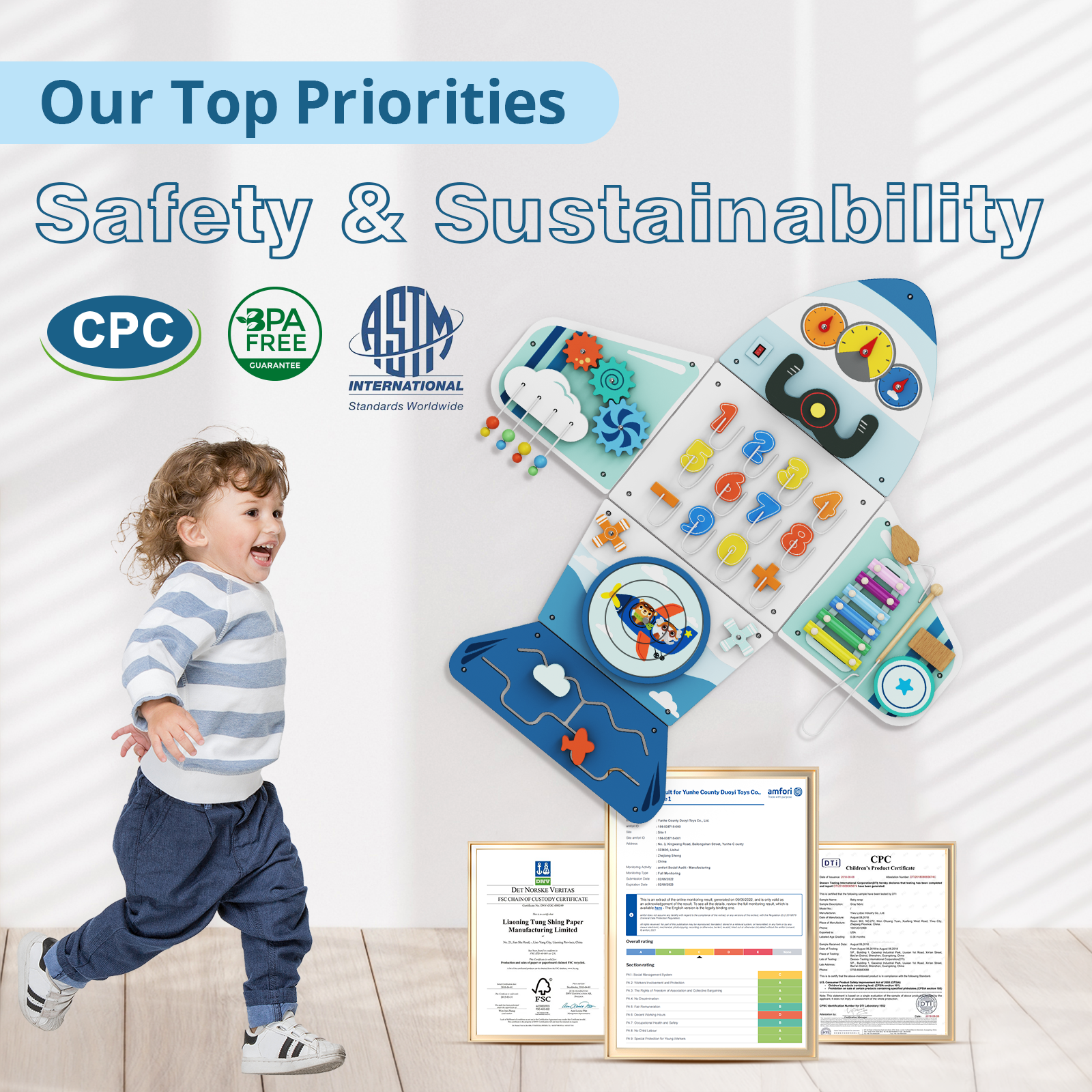 Giggle- BlueWood® Tablero de actividades *Submarino