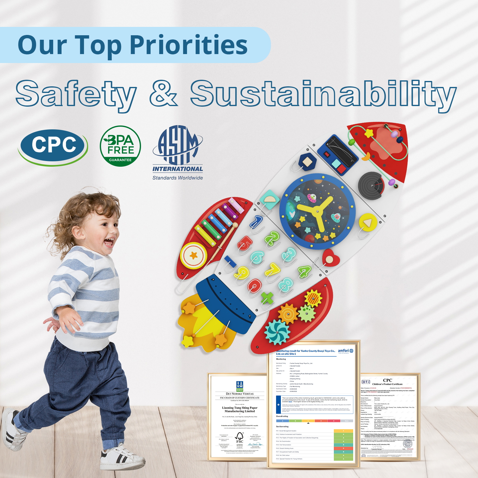 Giggle- BlueWood® Tablero de actividades *Submarino