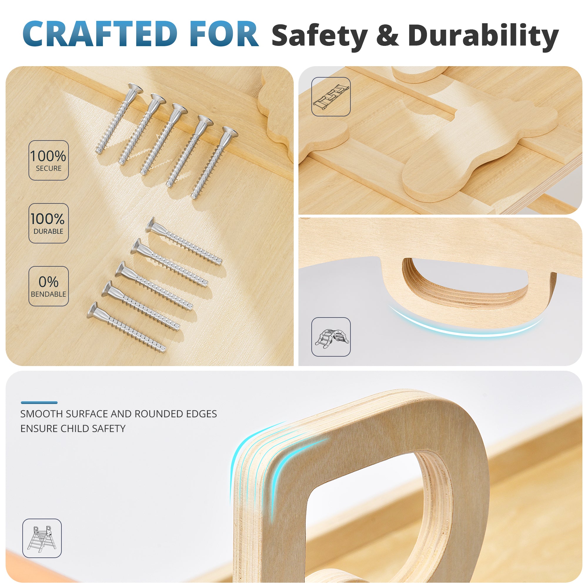 Ramble Series Pikler Triangle Playset with Rope Ladder （4pcs）- 5 Color Options