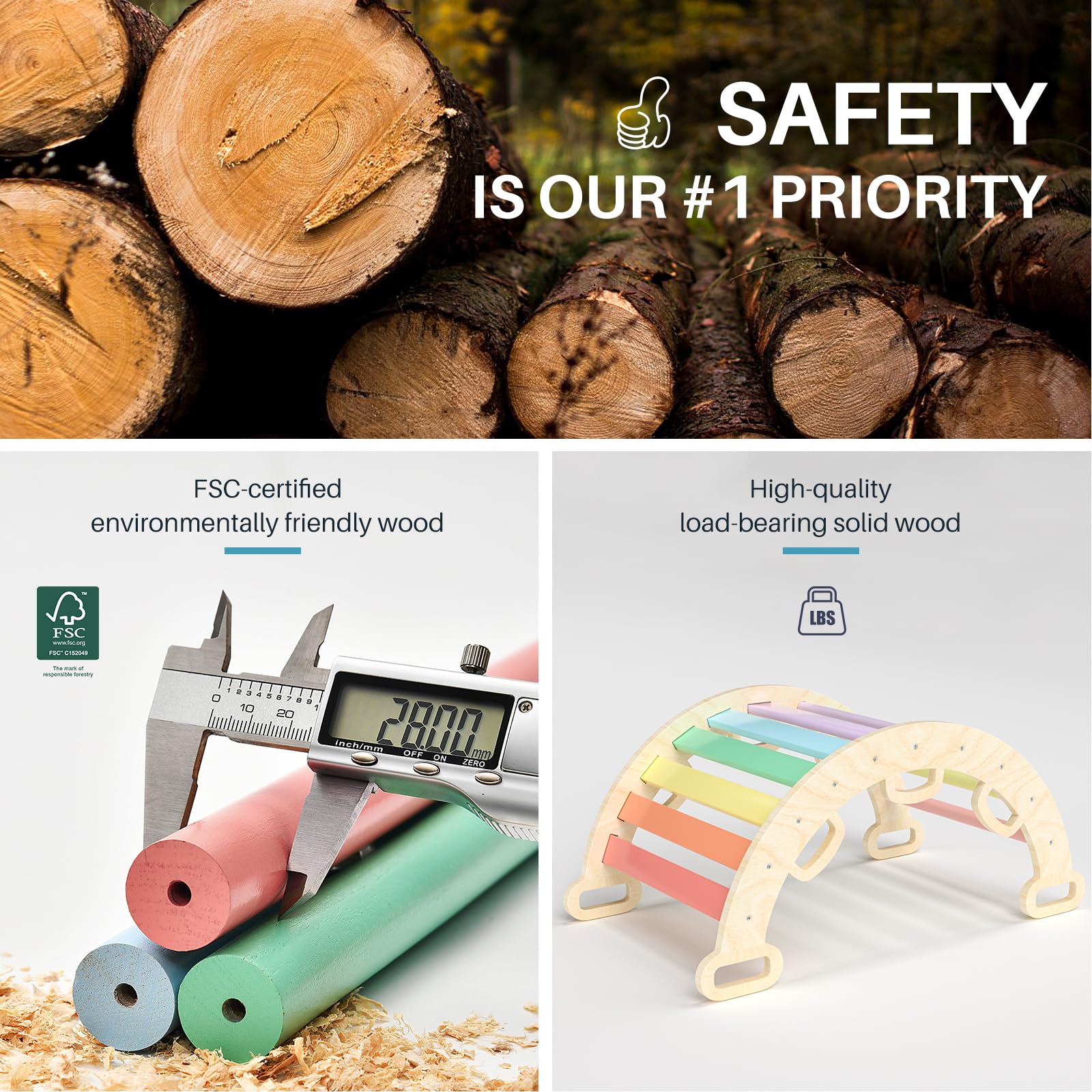 Arco de escalera Pikler Aurora- BlueWood® 2024 *Arcoíris