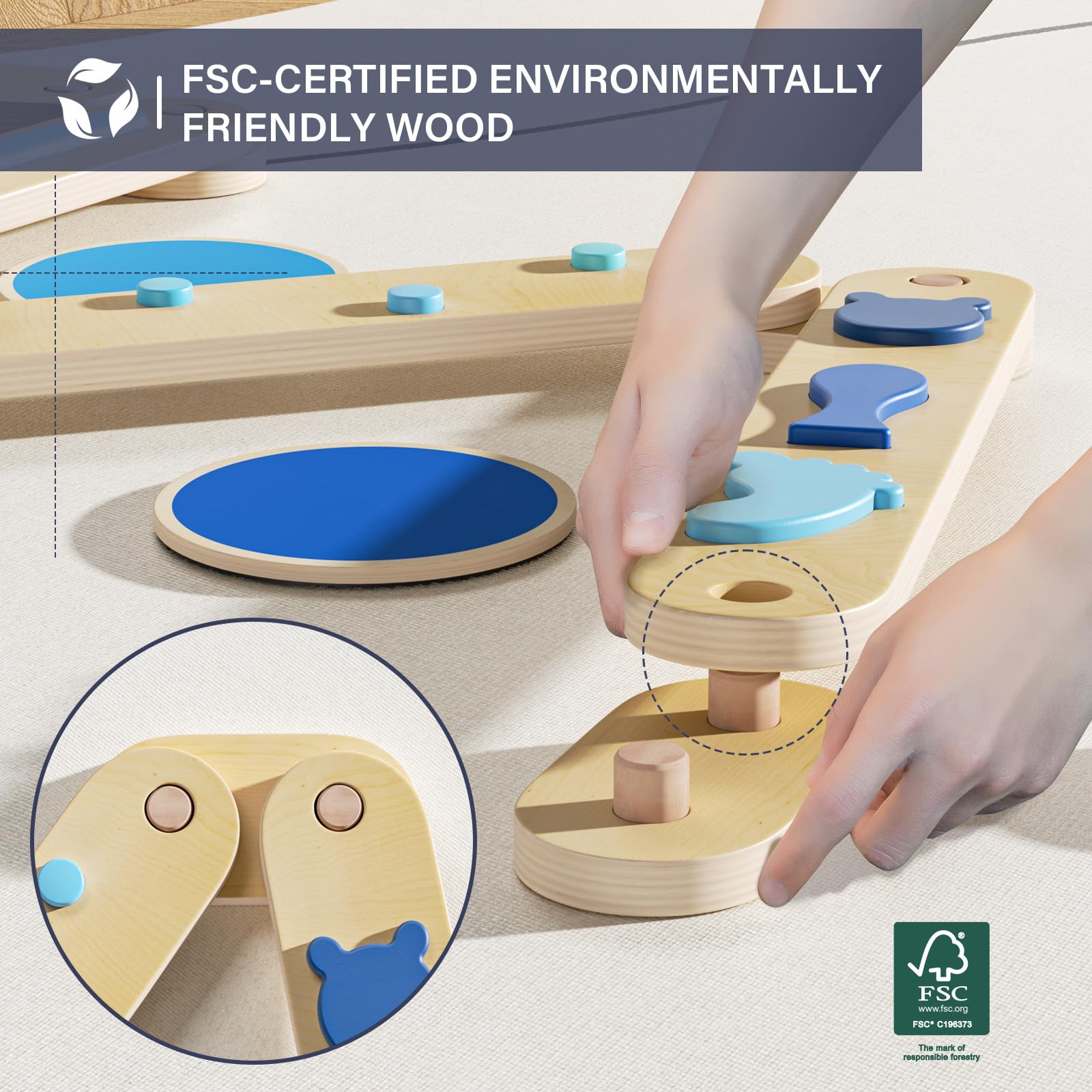 Barra de equilibrio Anchor-BlueWood® 6 piezas *Azul degradado