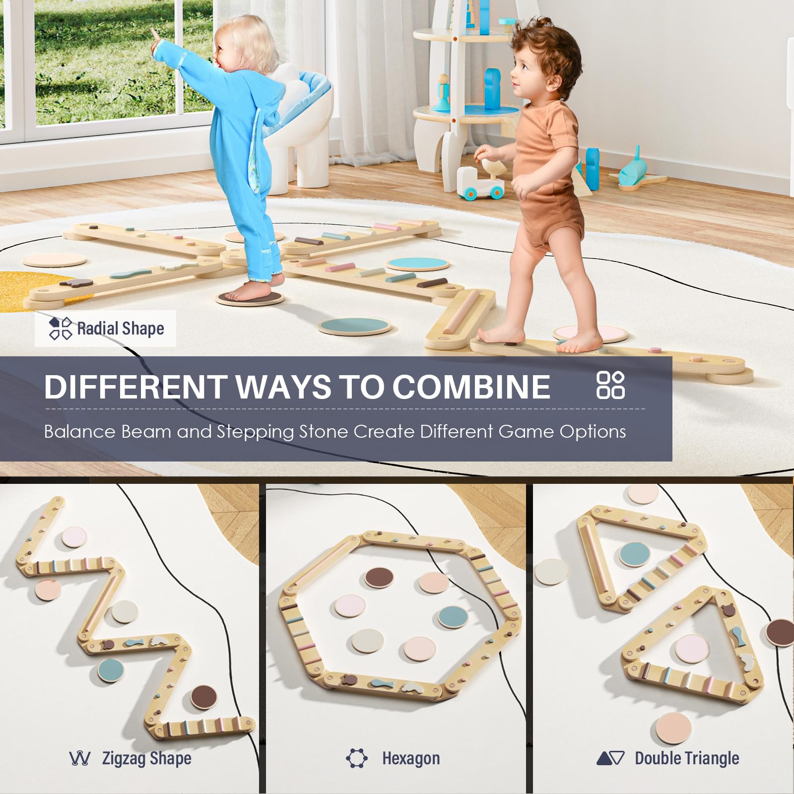 Barra de equilibrio Anchor-BlueWood® 6 piezas *Color Morandi